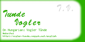 tunde vogler business card